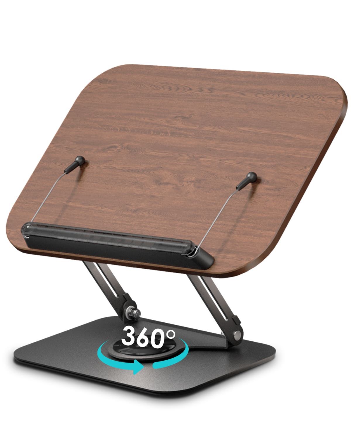 Viozon Book Stand for Reading, Book Holder, Height & Angle Adjustable, 360° Rotating Base, Foldable and Portable, Lightweight for Office, Kitchen, School Textbook, Recipe, Magazine, Kindle, Tablet